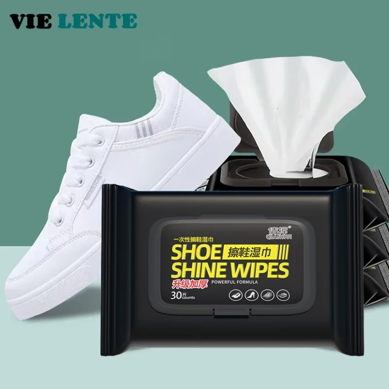 Care For Sneaker - 12-60Pcs Disposable Shoes Clean Wipes Portable