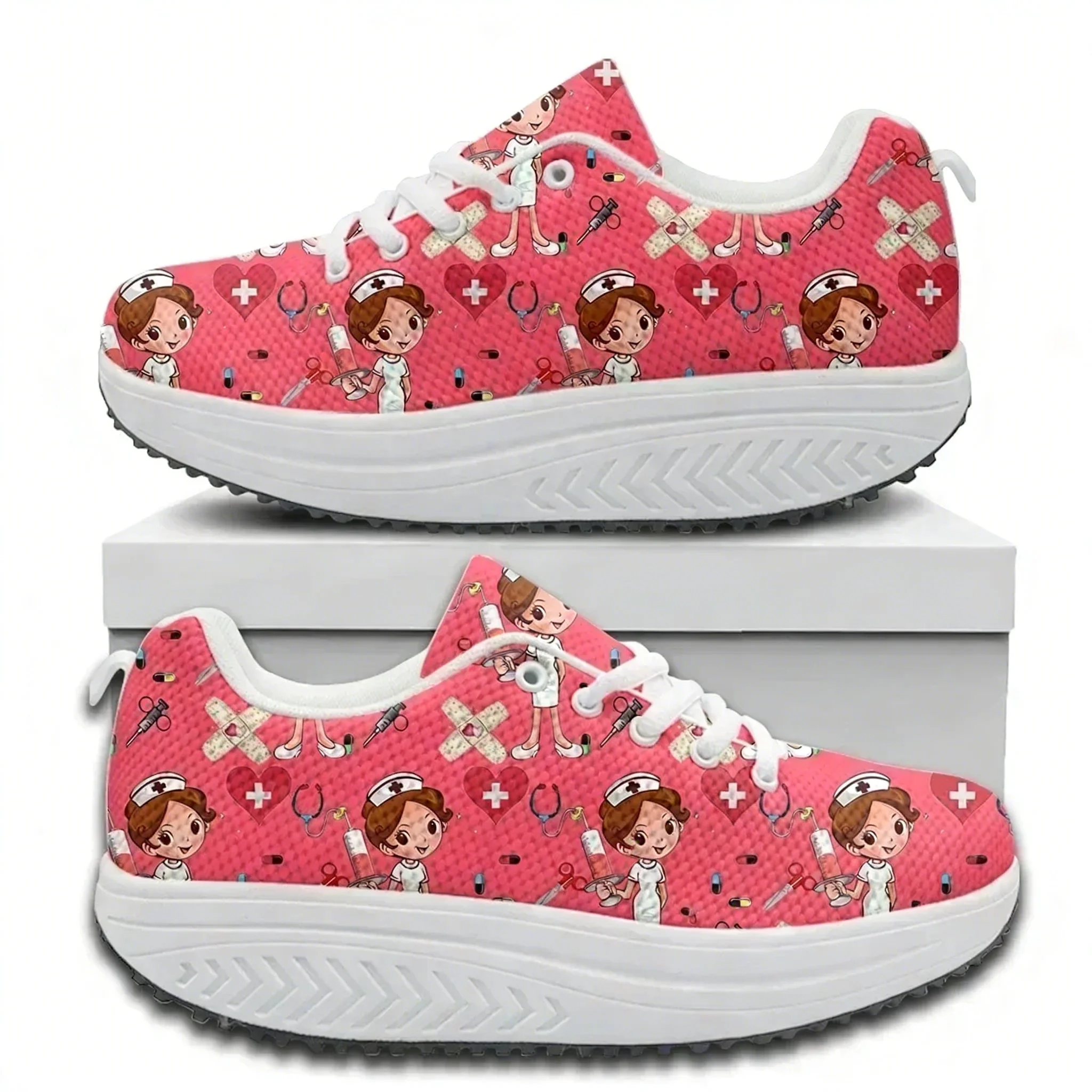 Care For Sneaker - Comfort Lace-up Platform Sneakers Medical Care