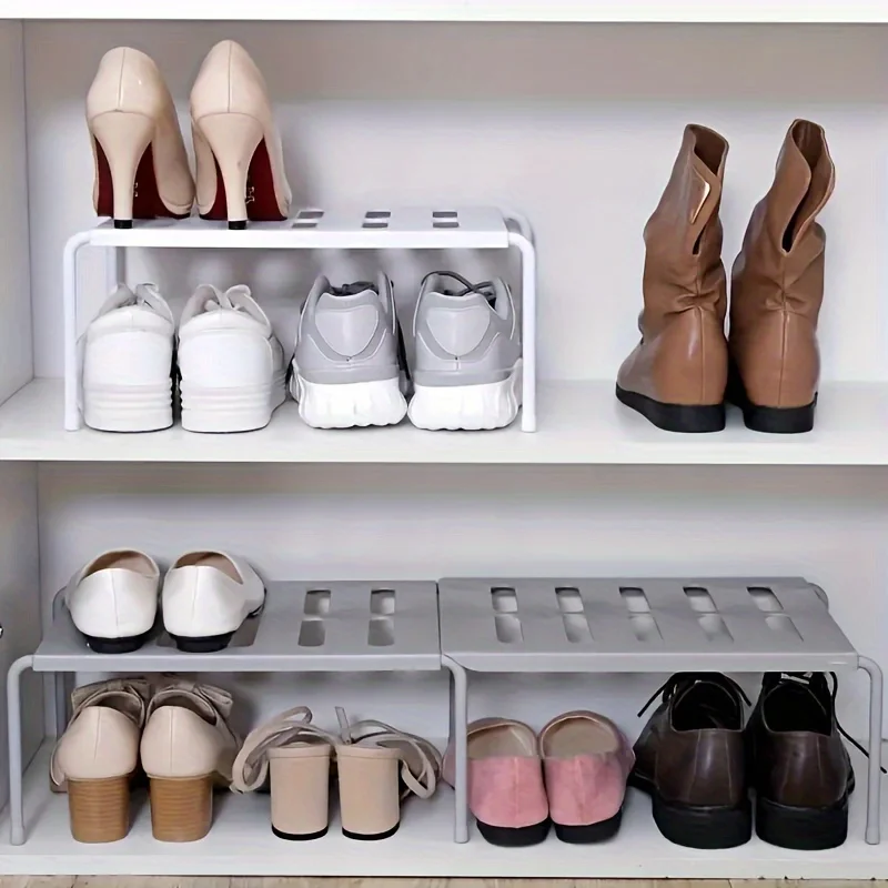 Adjustable Plastic Shoe Rack M - Sneaker Care White ulasan dan harga