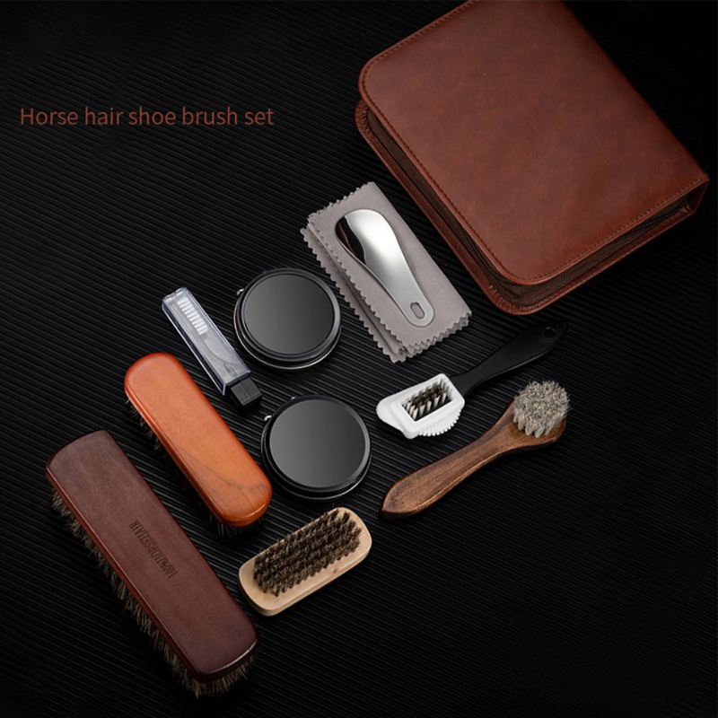 HorseHair Shoe Brush Set Leath - Sneaker Leather Care ulasan dan harga